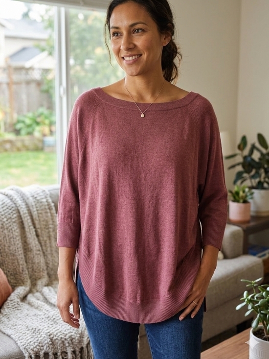 Express Sweaters - Express Mauve Rose Knit Sweater